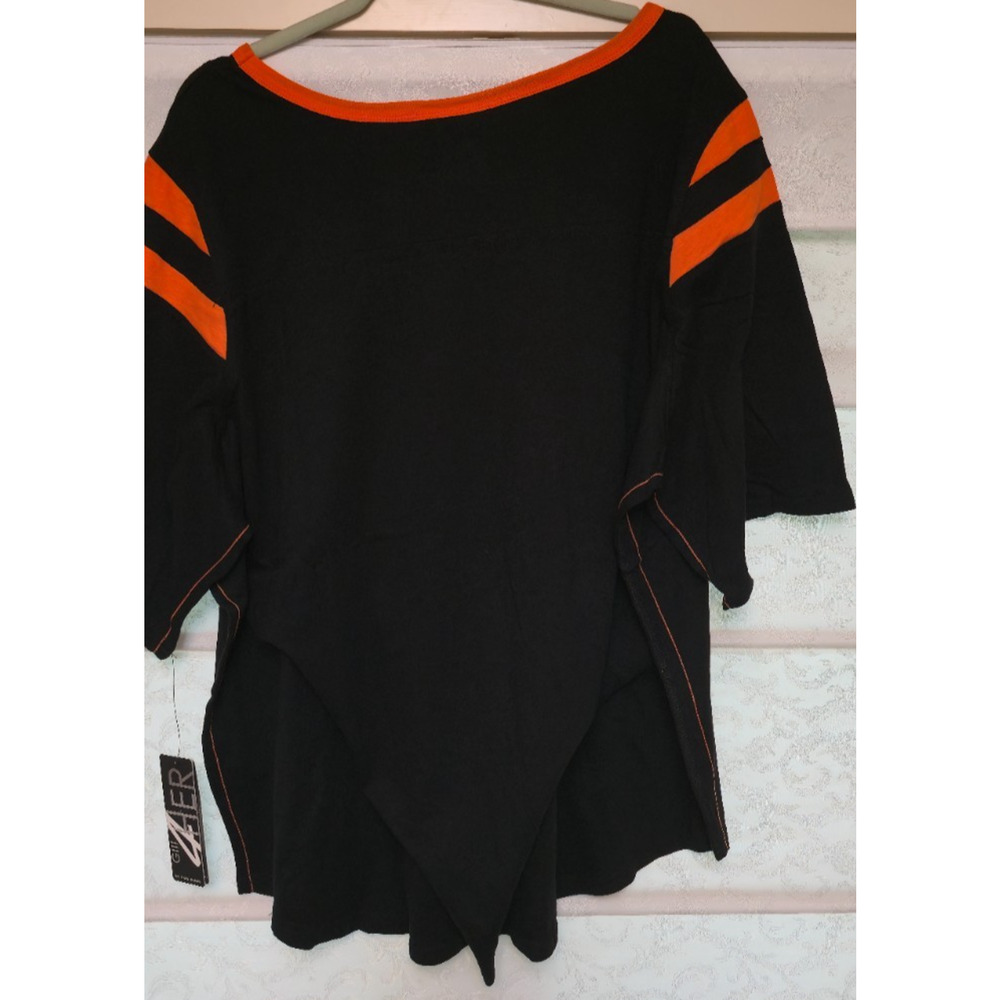 Cincinnati Bengals Women’s 4XL GIII 4Her NFL Team Apparel Shirt NWT Black Orange - Picture 6 of 6